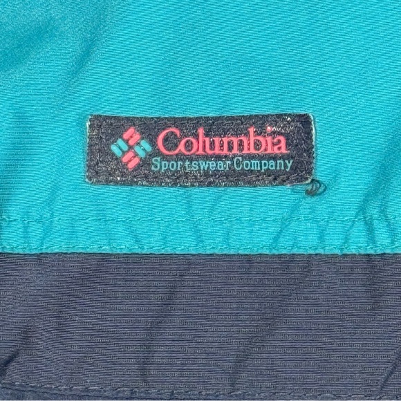 VTG Columbia Vamoose Mens XL 90s Teal Navy Purple Nylon Jacket Radial Sleeve EUC - Picture 4 of 16
